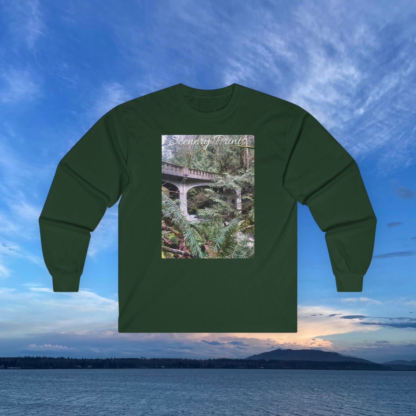 Scenery Prints Bridge Long Sleeve Tee