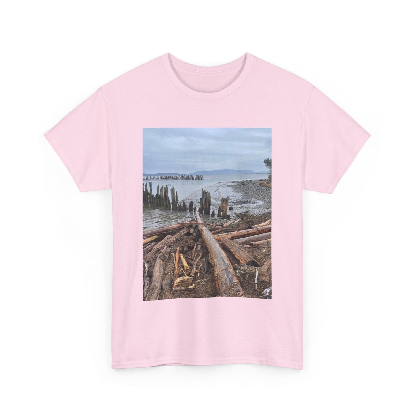 Nature-Inspired Unisex Heavy Cotton Tee - Scenic Landscape Photo