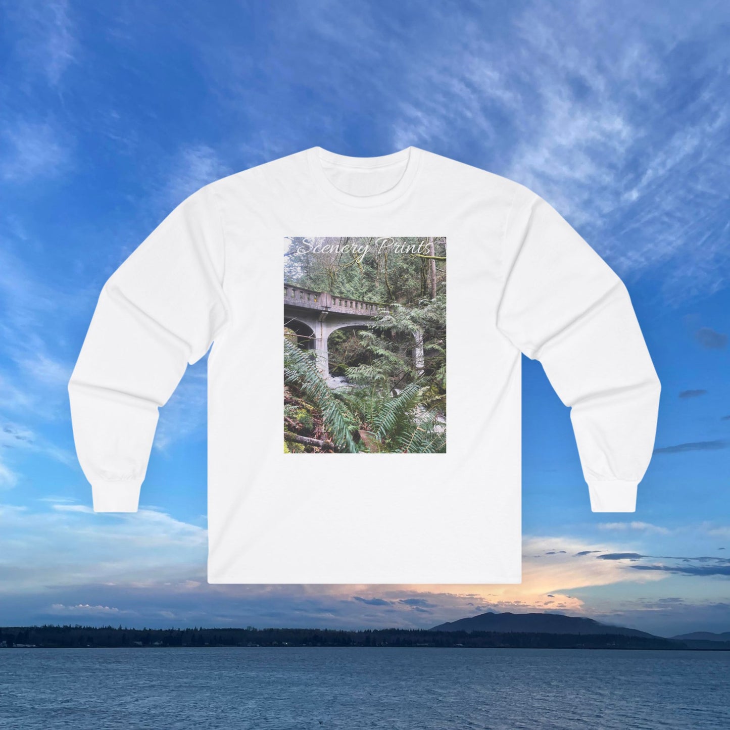 Scenery Prints Bridge Long Sleeve Tee