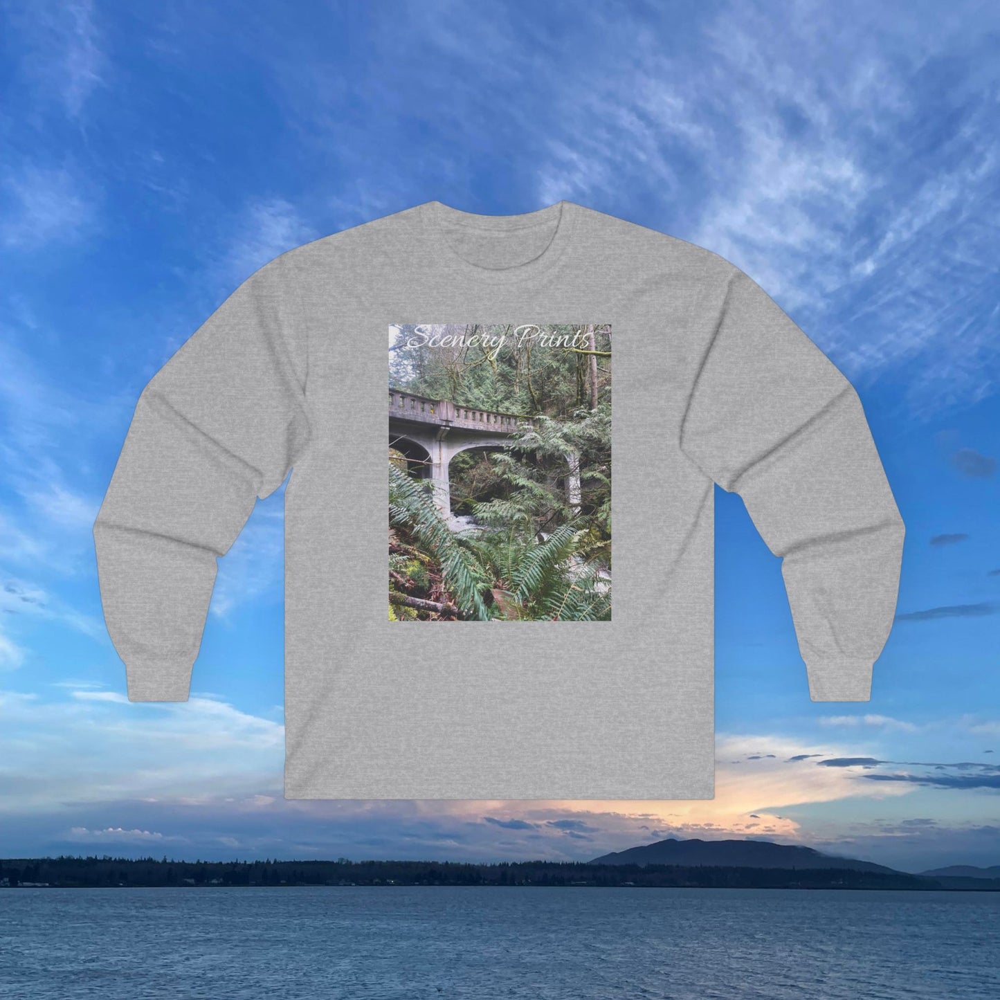 Scenery Prints Bridge Long Sleeve Tee